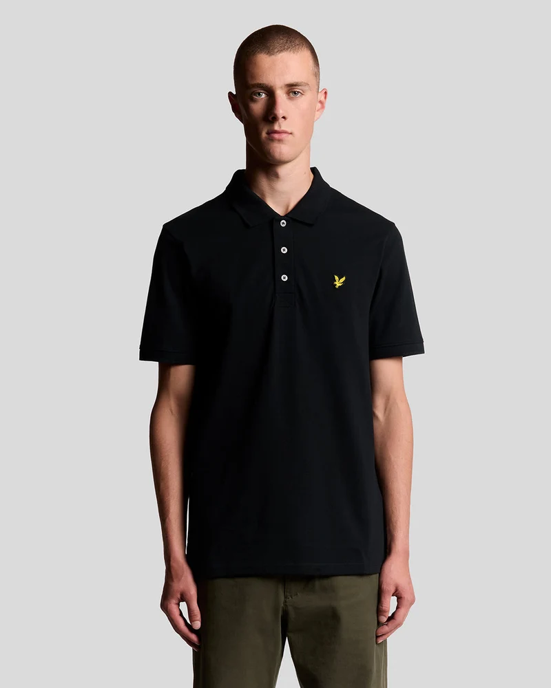 Lyle & Scott Heren katoenen poloshirt | Gitzwart