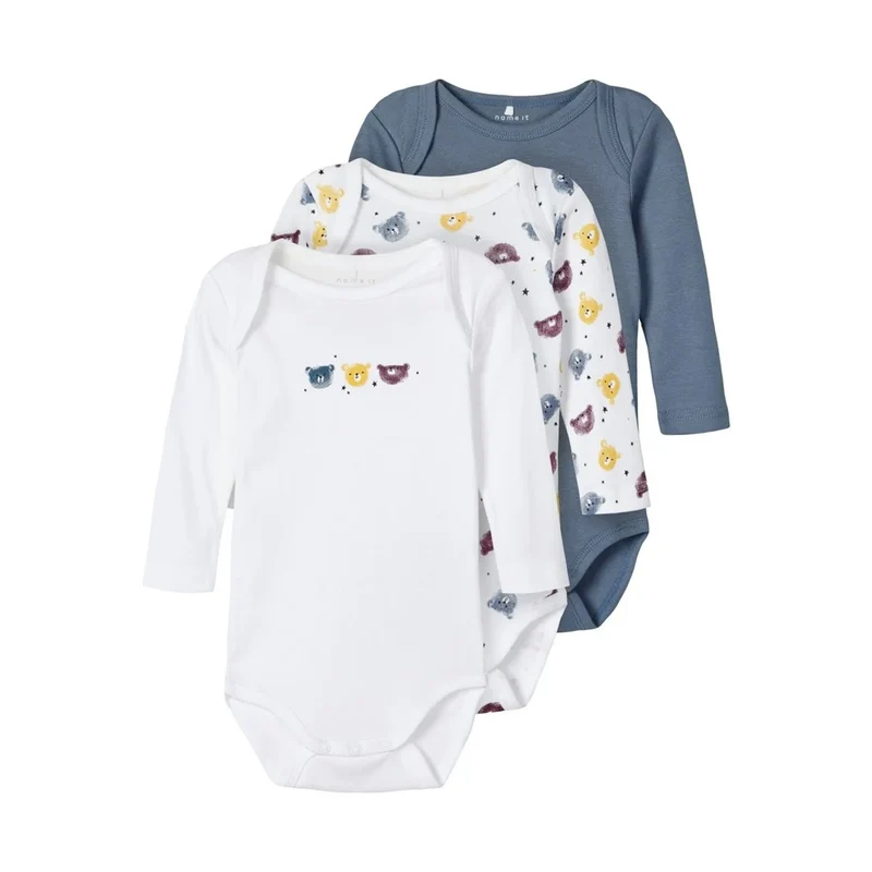 Name it 3-pack Rompertjes - Blue Bear