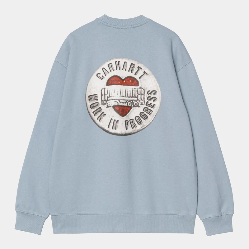 Carhartt WIP Dames Sweattop met knoopjes | Frosted Blue