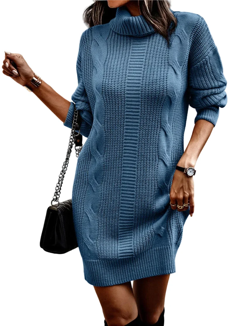 Dames Sweaterjurk Ribgebreid Casual