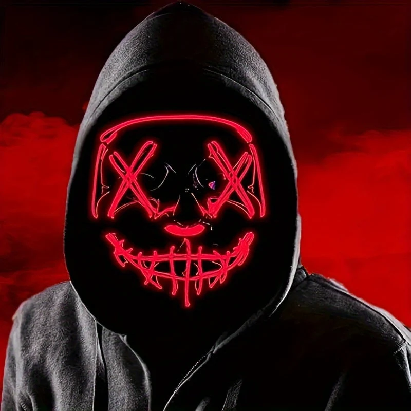 Heren LED Masker Anonieme Look voor Halloween en Cosplay