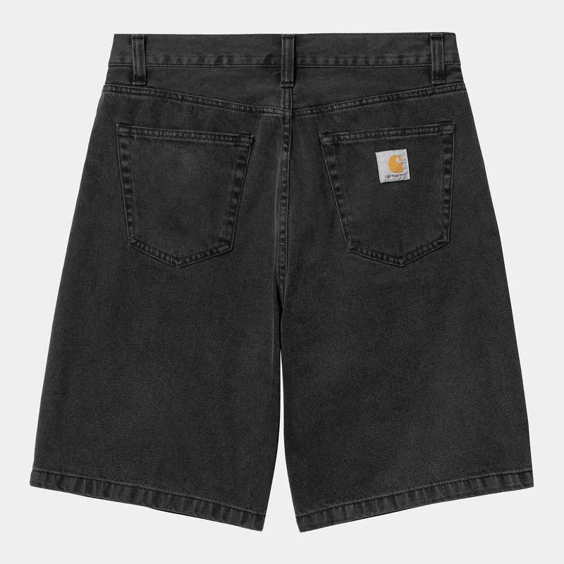 Carhartt WIP Heren Landon Robertson Denim Short | Zwart Stone Washed