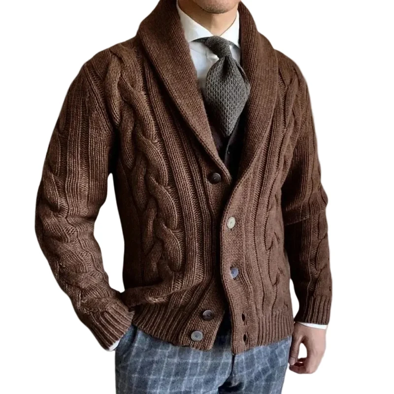 Heren Cardigan Met Revers Voor Herfst Stijlvol