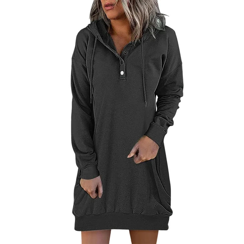 Dames Hoodie Jurk Casual met Capuchon voor Iedere Gelegenheid