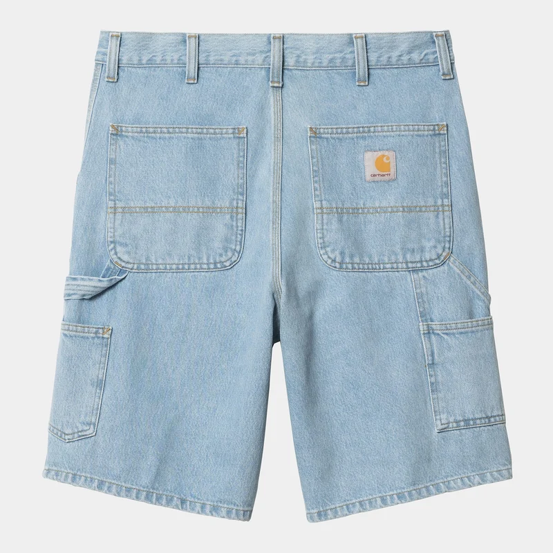 Carhartt WIP HEREN Single Knee Smith denim short | Blauw zwaar gebleekt