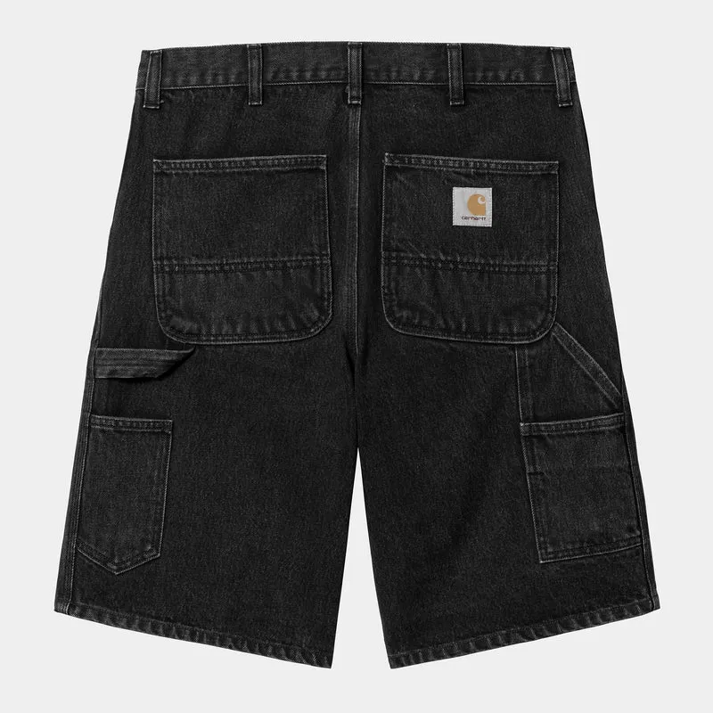 Carhartt WIP HEREN Single Knee Smith denim short | Zwart stonewashed