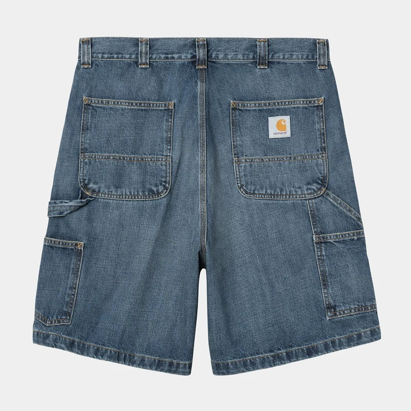 Carhartt WIP Heren OG Single Knee Camano denim short | Donkerblauw met gebruikte wassing