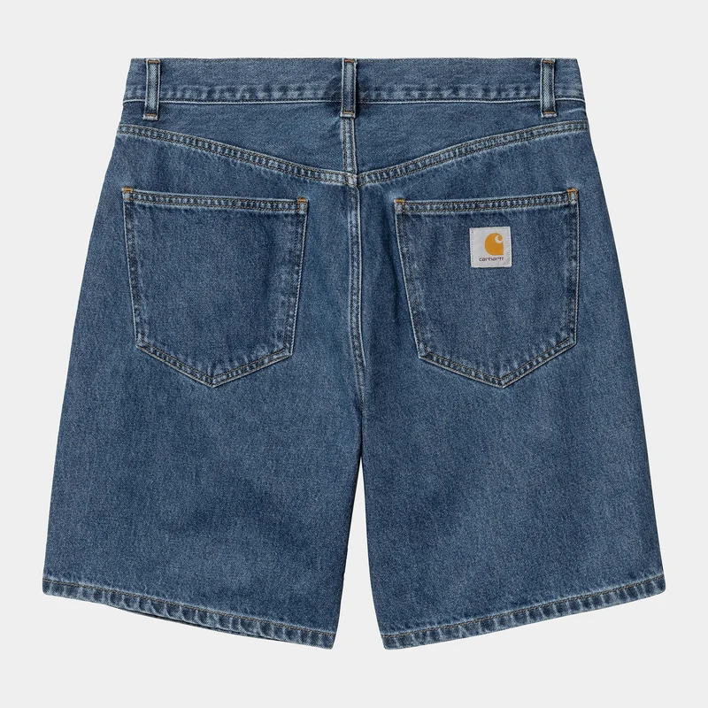 Carhartt WIP Heren Nolan Marshfield Denim Short | Blauwe Heavy Stone Wash