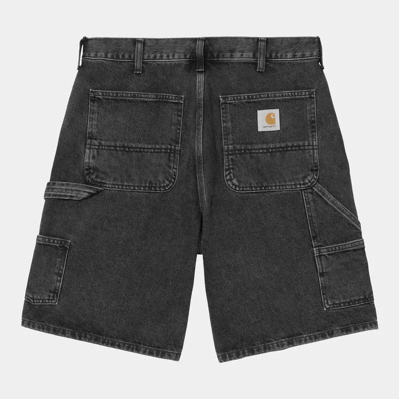 Carhartt WIP HEREN Double Knee Smith denim short | Zwart stonewashed