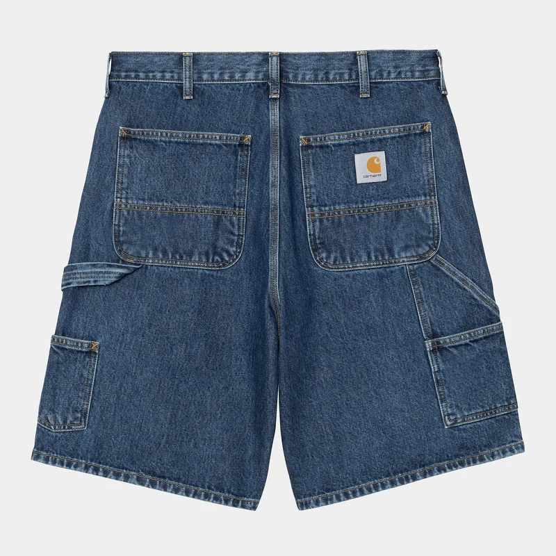 Carhartt WIP HEREN Double Knee Smith denim short | Blauw stonewashed