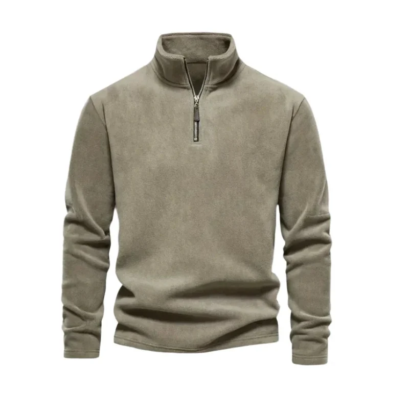 Heren Fleece Trui met Kwartrits