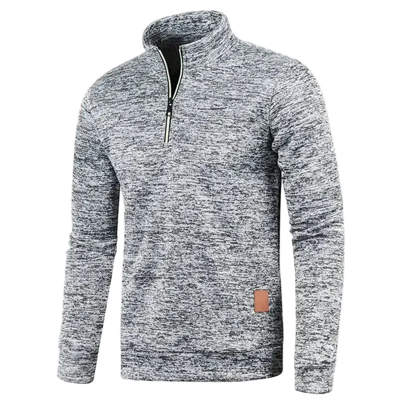 Heren Fleece Pullover met Halve Rits