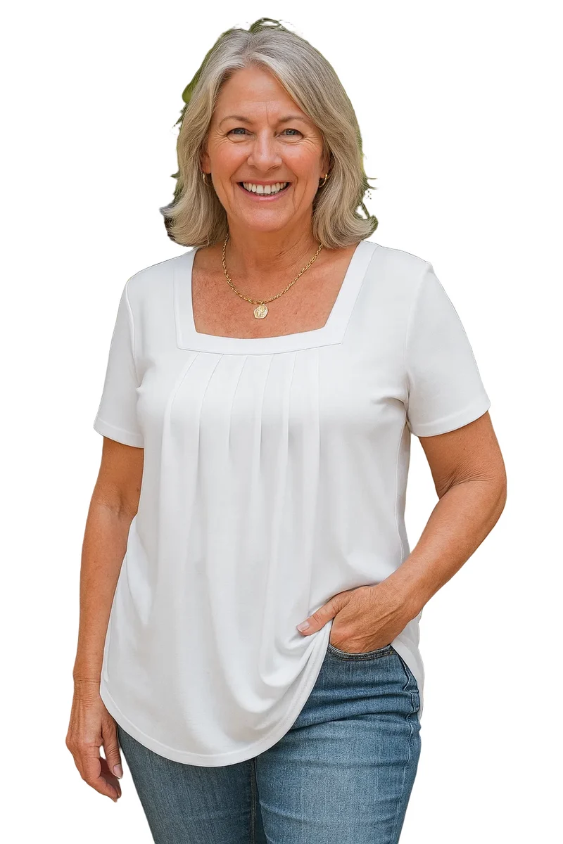 Dames Geplooide Top Comfortabel