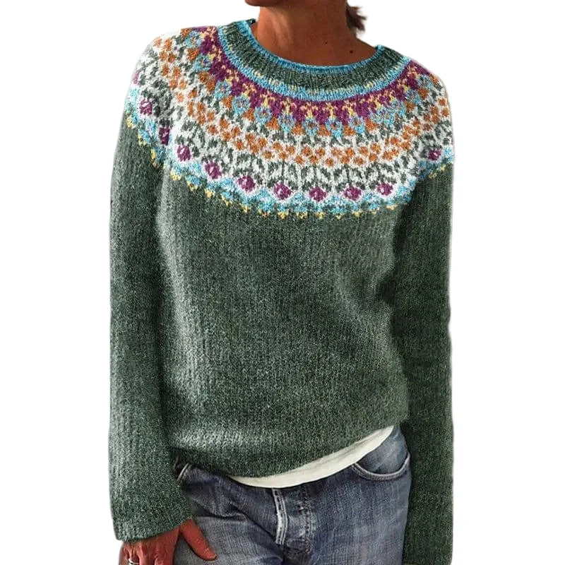 Dames Sweater Getextureerd Met Tribal Patroon