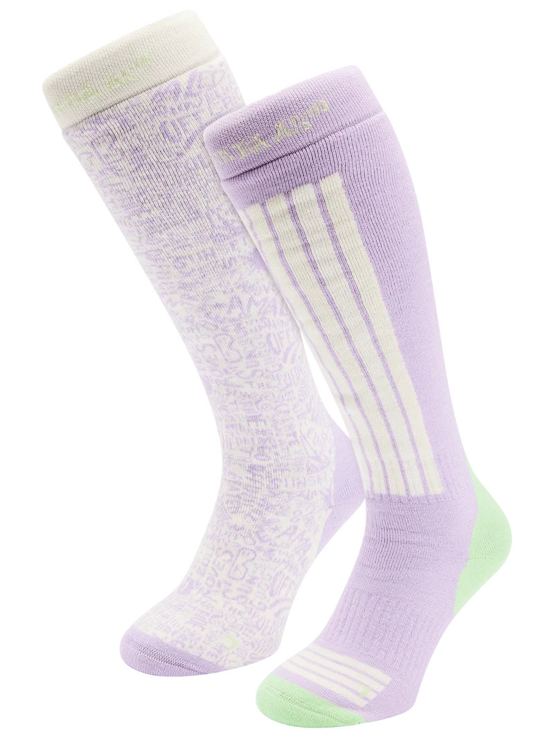 Ski Socks 2-pack | White Multi