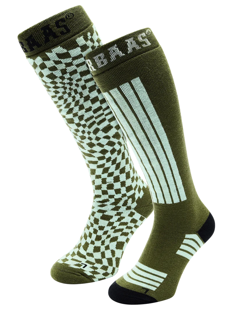 Ski Socks 2-pack | Olive Green