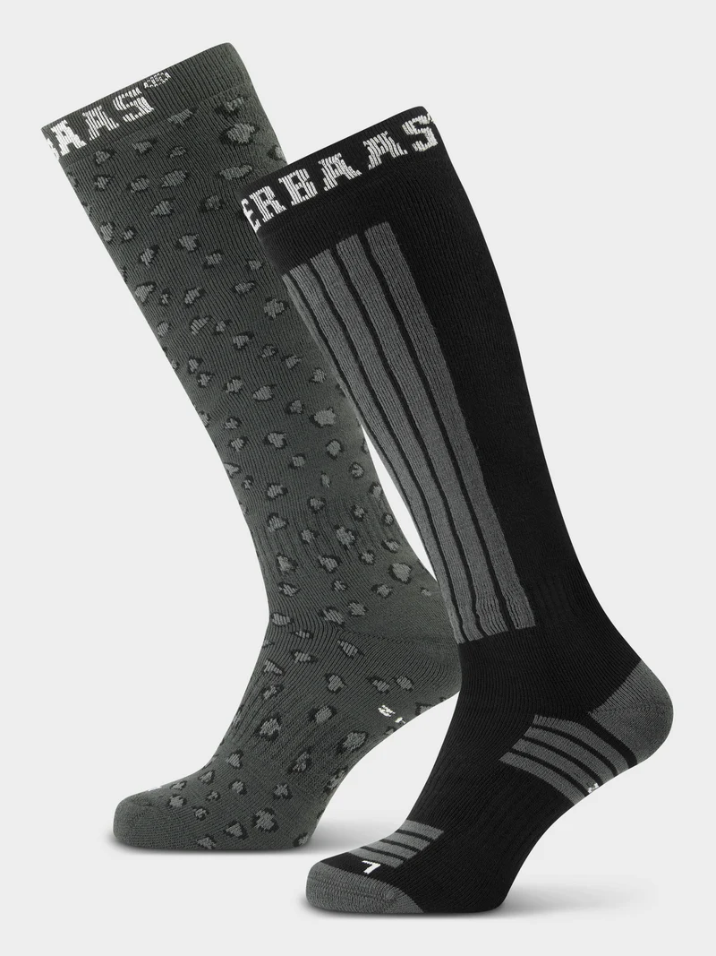 Ski Socks 2-pack | Panther Black