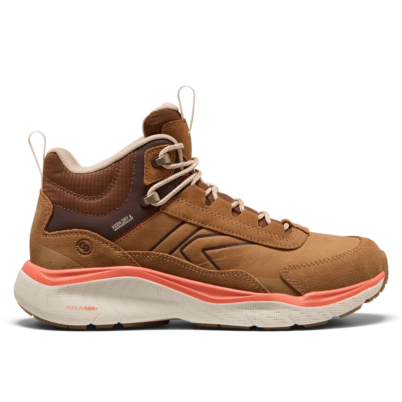 Leiki Mid Leather Dames Wandelschoenen Chipmunk/Birch