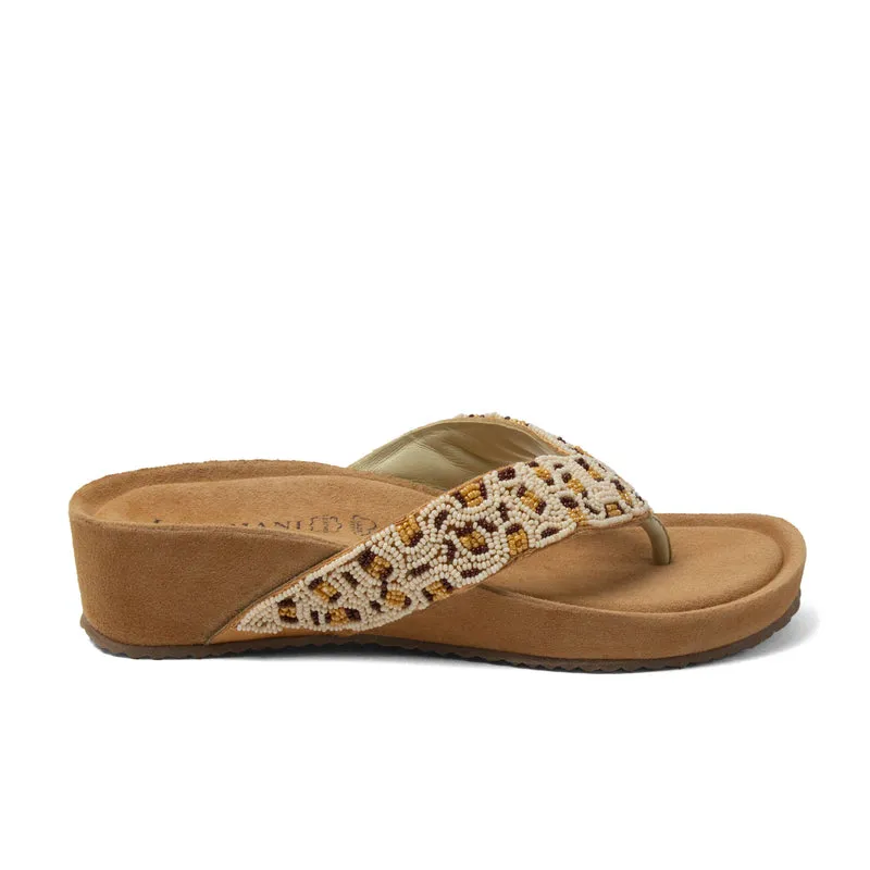 Liv Dames Teenslippers Leer Offwhite