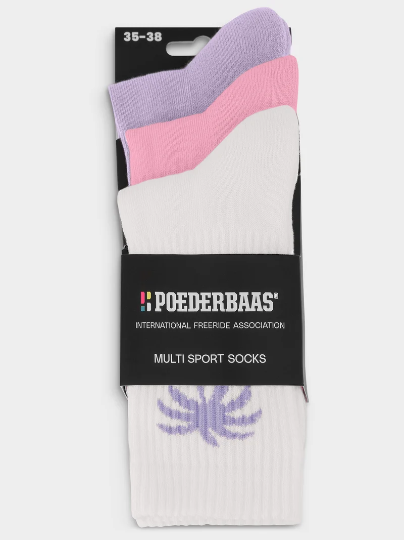 Multi Sport Socks 3-pack | White Multi