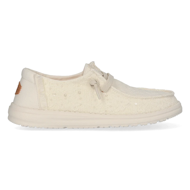 Wendy Sequin Lace Dames Instappers Ivory