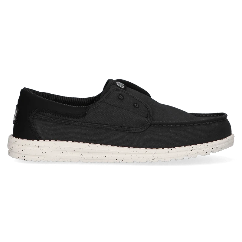 Wally Cru Stretch Canvas Heren Loafers Black/Black