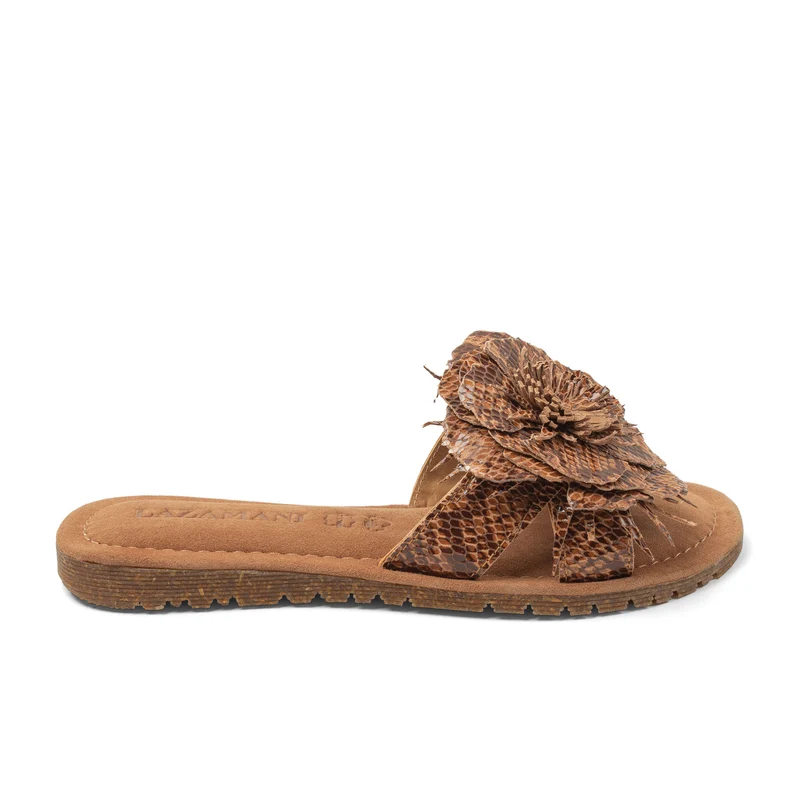Moa Dames Slippers Suede Tan