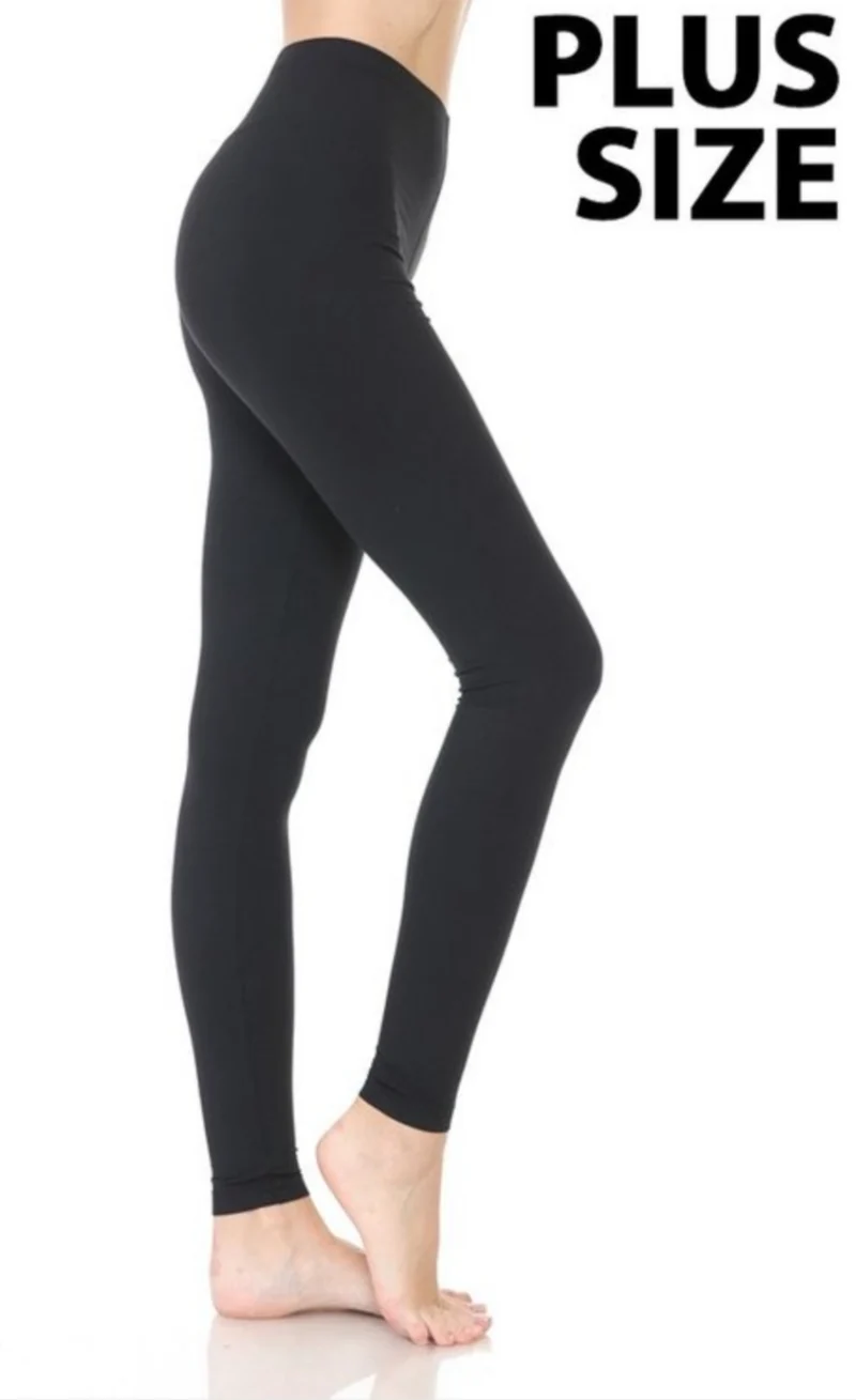 Solid Black Plus Size Leggings