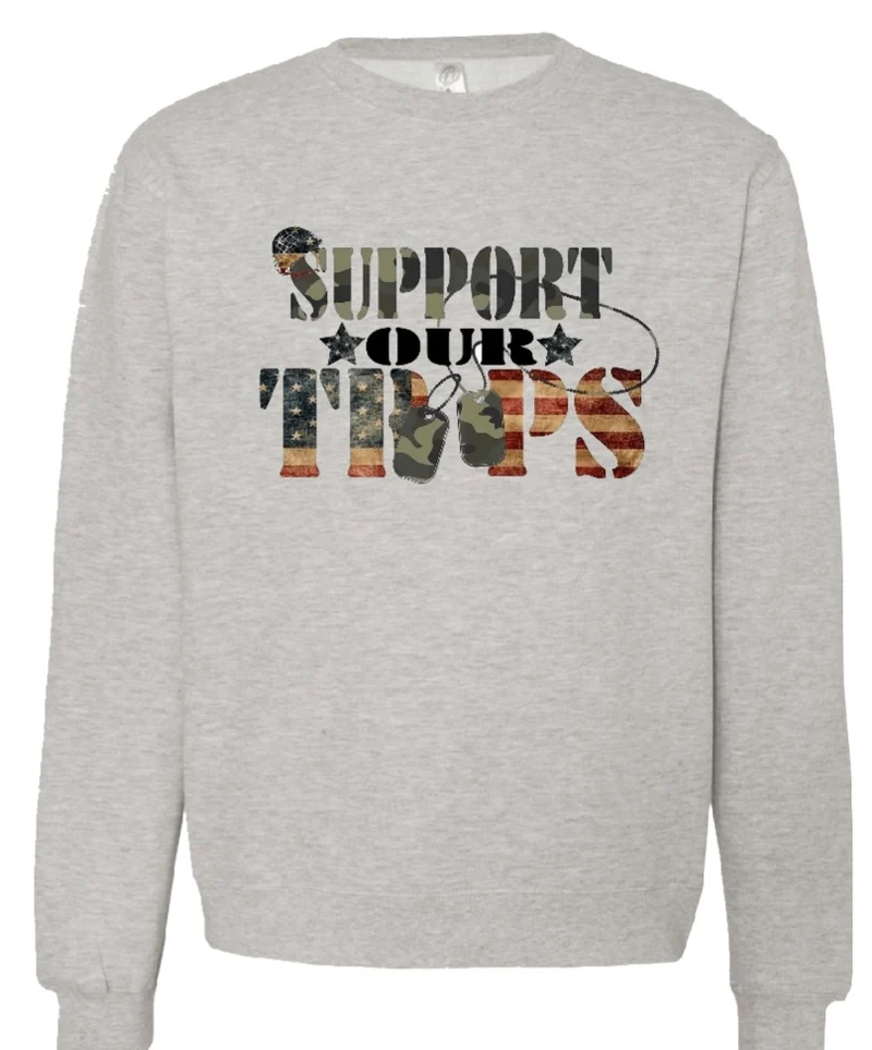 Support Our Troops Crew Neck Sweatshirt