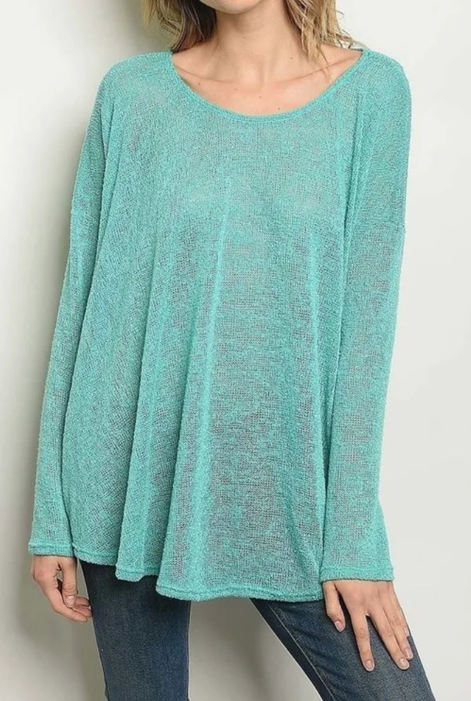 BOAT NECK LOOSE FIT SOLID TOP