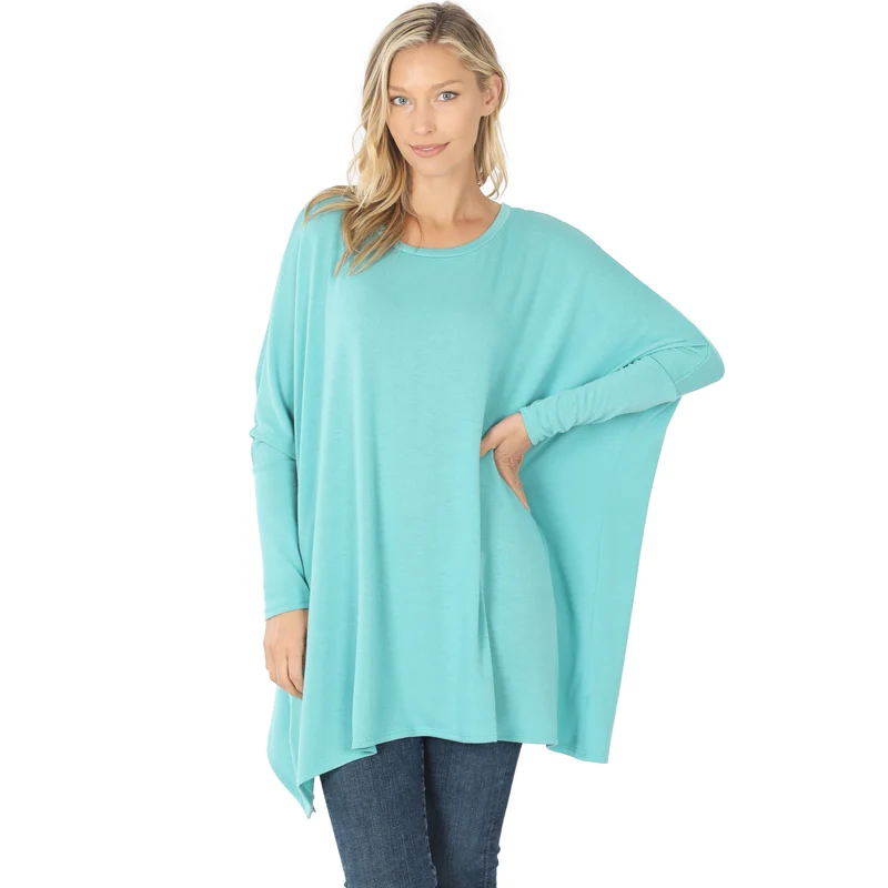 Oversized, round neck poncho