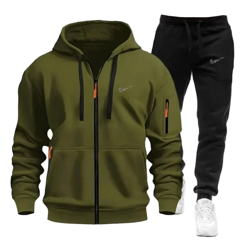 Férfi sportruházat kapucnis melegítőnadrág szett őszi futáshoz unisex melegítőruha