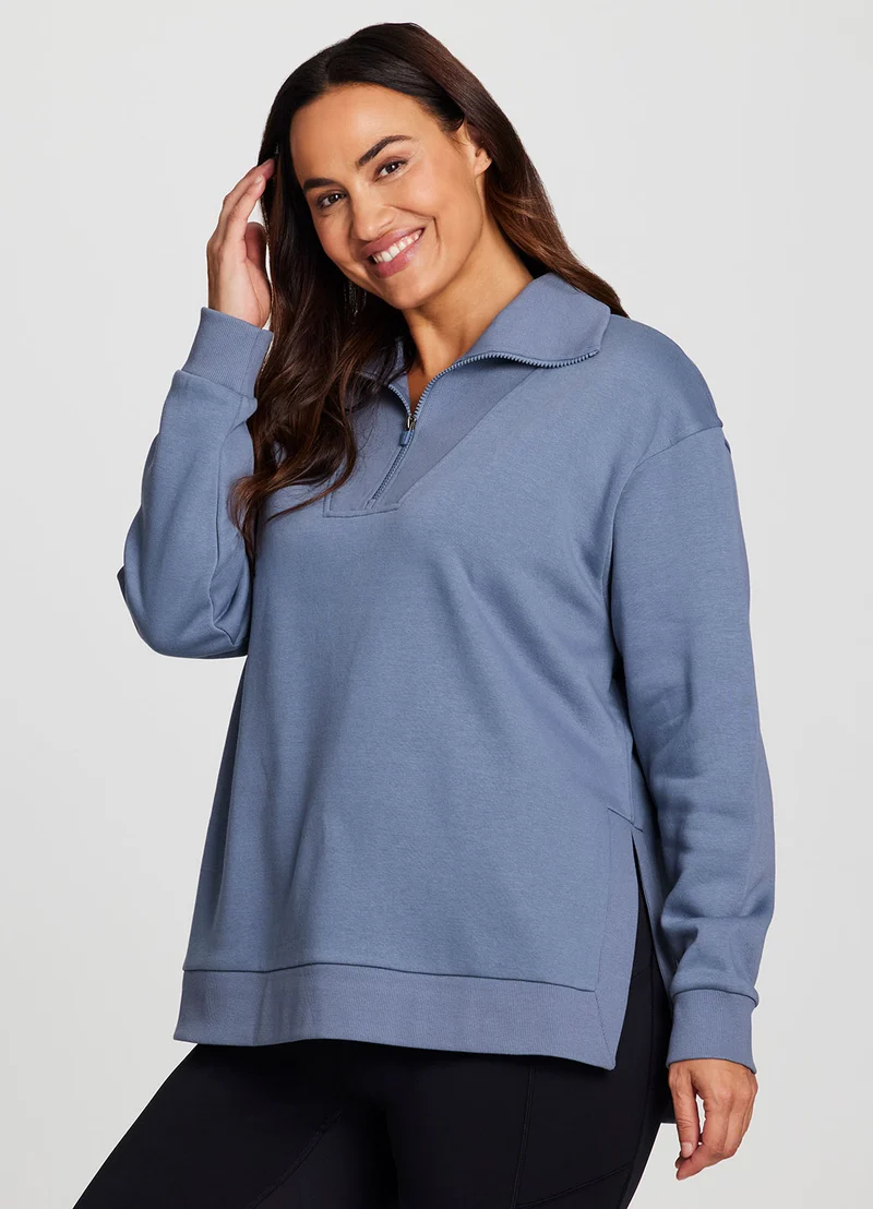 Plus Downtown Fleece 1/4 Zip Tunic