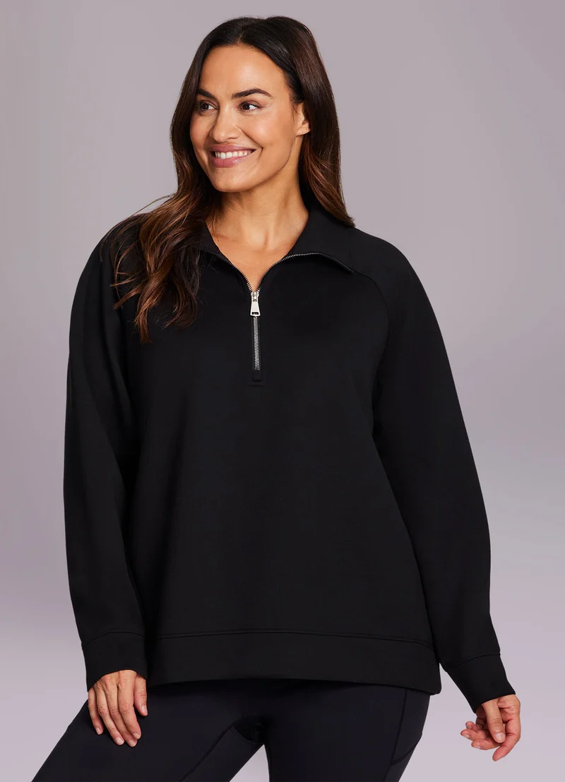 Plus LuxeSoft Oversized Half Zip Tunic