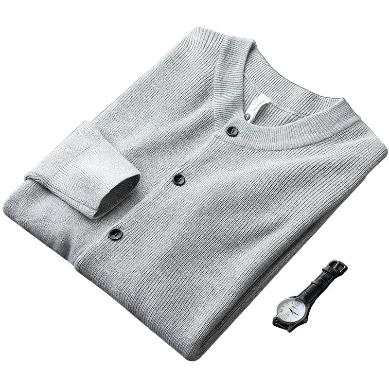 Heren Gebreid Vest Slim Fit Met Knoopsluiting