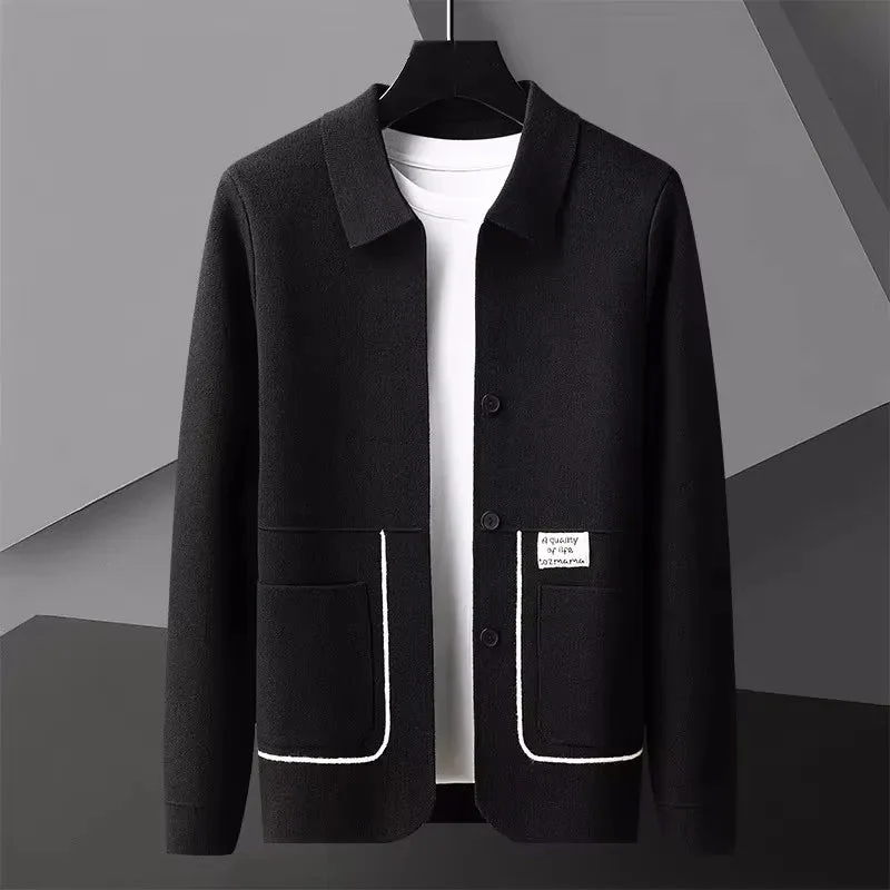 Heren Gebreid Vest Met Witte Accenten
