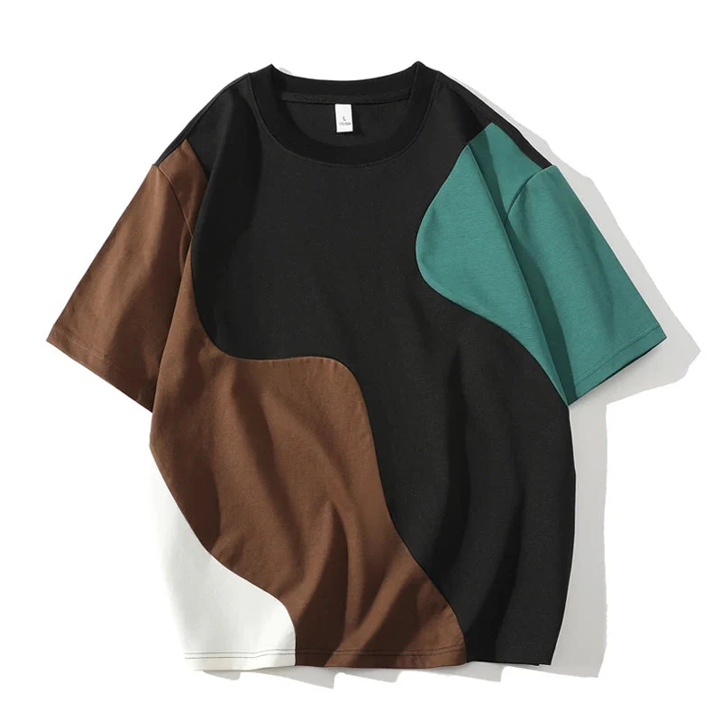 Heren T-shirt met Kleurblokken Modern