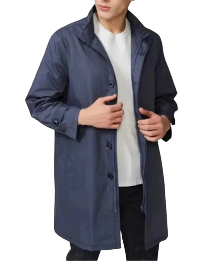 Heren Overjas Lange Minimalistische Stijl