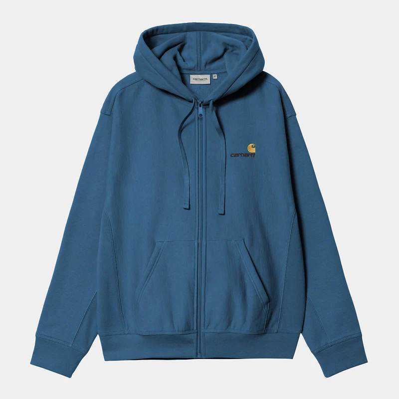 Carhartt WIP HEREN American Script Jas met ritssluiting en capuchon - Sodalite