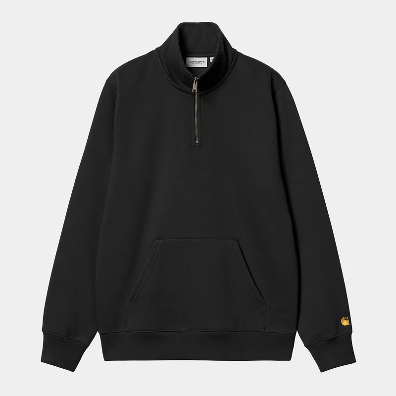 Carhartt WIP Heren Chase Neck Zip Sweat Top - Zwart