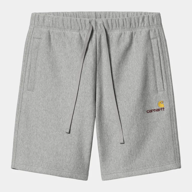 Carhartt WIP HEREN American Script Sweatshort - Grijs gemêleerd