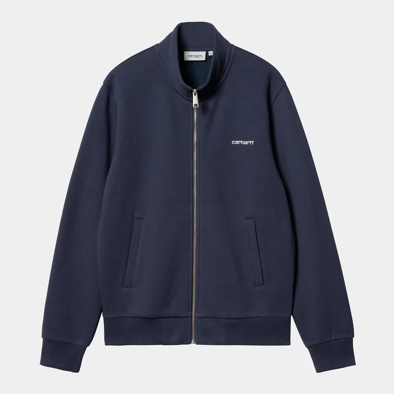 Carhartt WIP Heren Script Borduurwerk Rits Voorkant Jas - Air Force Blauw