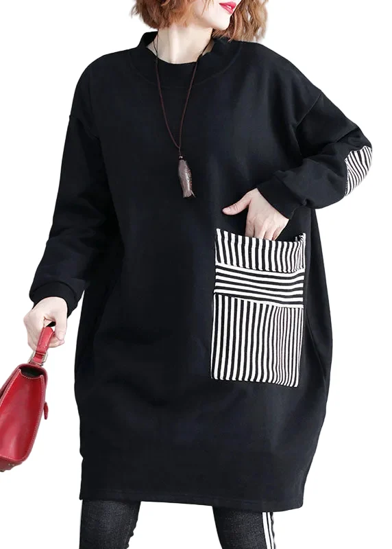 Dames Sweatshirt Jurk met Zakken en Patchwork Design