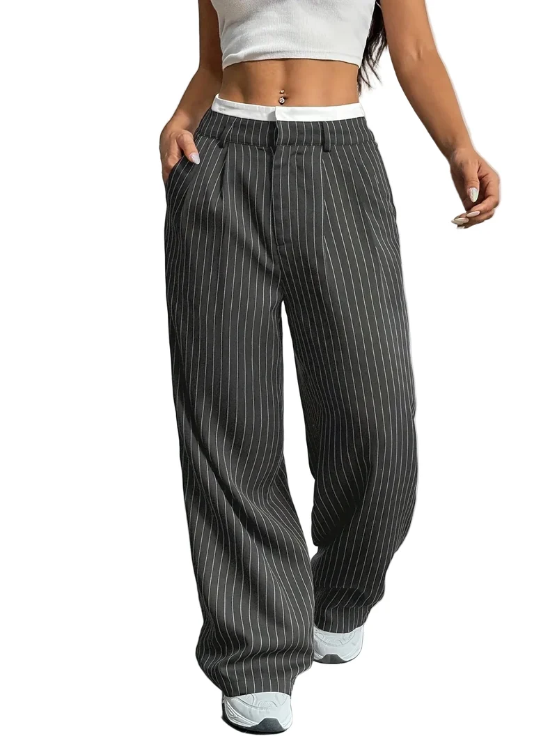 Dames Hoge Taille Broek Met Wijde Pijpen