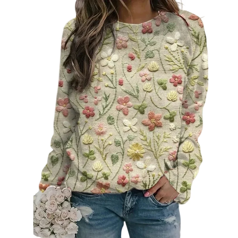 Dames Trui met Bloemenpatroon