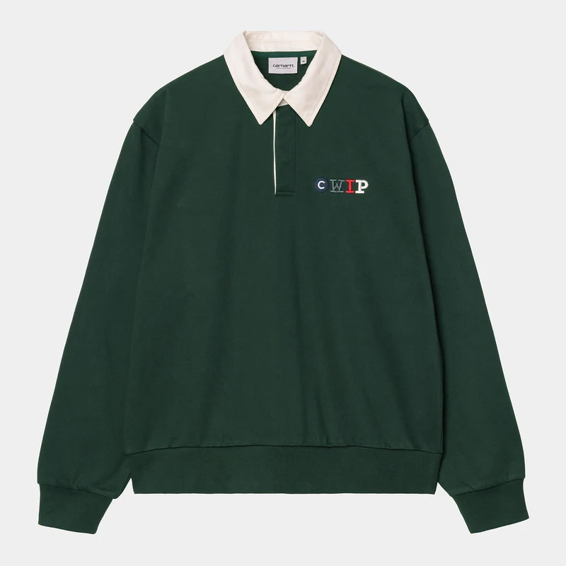 Carhartt WIP Heren Flags Rugby Sweat Top - Conifer