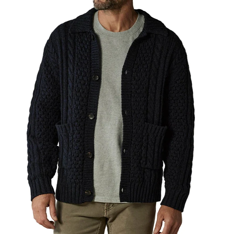 Heren Vest Kabelgebreid Met Knoopsluiting