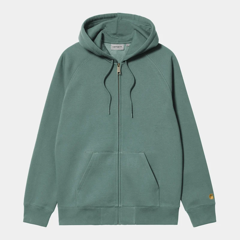 Carhartt WIP Heren Chase Zip Front Jacket Hoodie - Zilver Pine