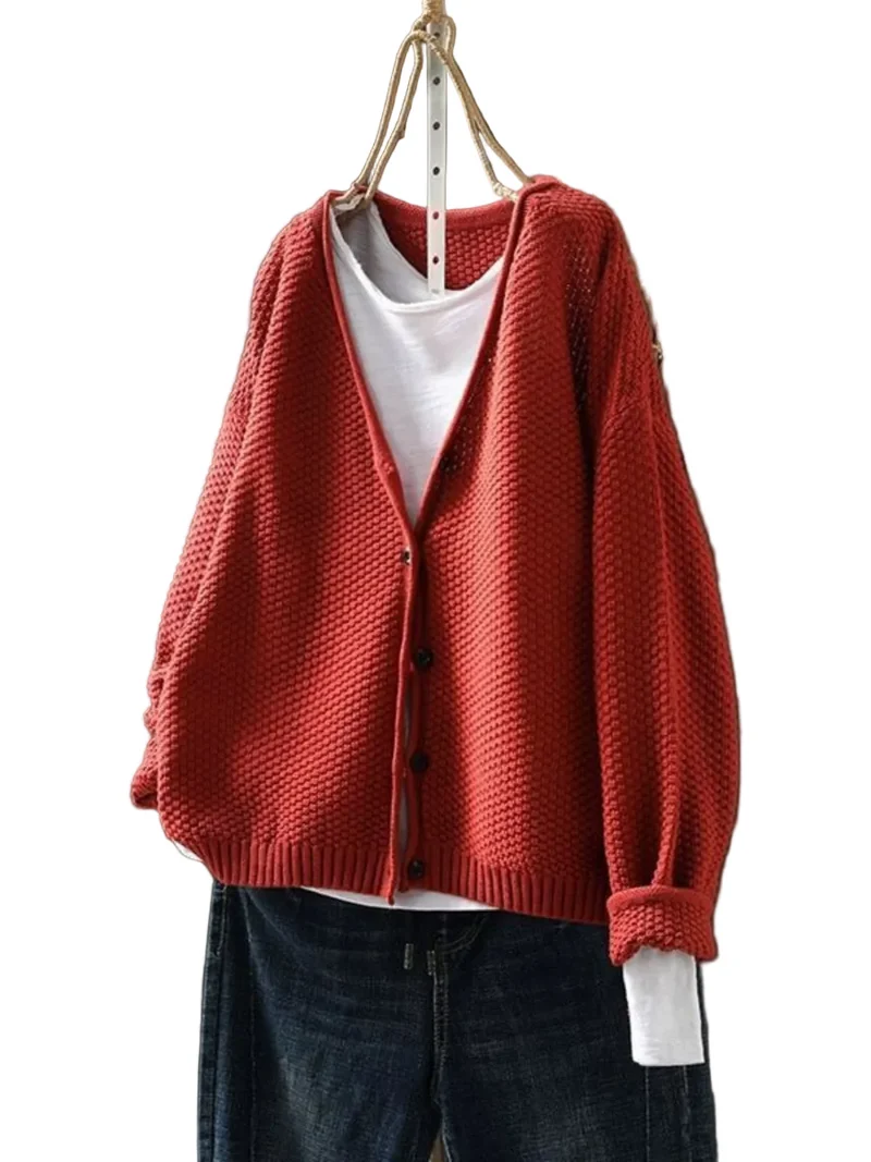 Dames Strickcardigan V-hals Casual