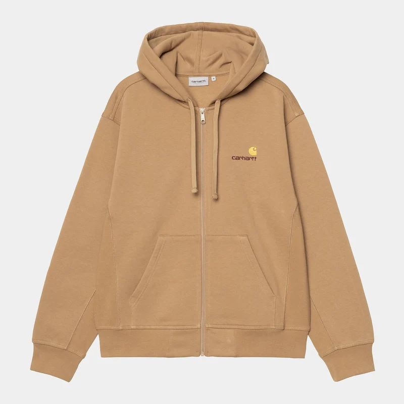Carhartt WIP HEREN American Script Jas met ritssluiting en capuchon - Pinda